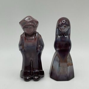 Mosser Glass Hunter Josh & Jenny Doll Figurine Royal Luster Purple VTG 1981 #2